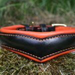 collier en cuir pour chien et coeur bombé