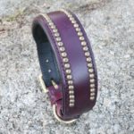 collier violet en cuir pour chien - Atelier Napoleon